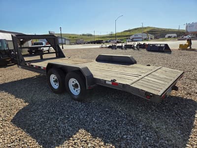 2003 PJ 83"x20' Gooseneck Equipment Trailer 14K, 18'+2' Dovetail, Stow Away Ramps, Rear Reciever Hitch - Image 4