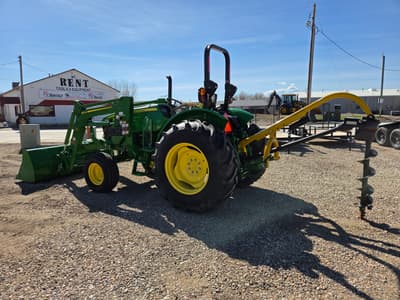 2023 John Deere 5045E Tractor with John Deere 520 Loader, 250 hrs, 3pt, 540 pto, mower, post hole auger, pallet forks, bale spear, bale unroller, quick tach bucket - Image 3