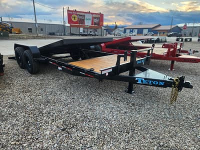 2026 Teton 83"x20' Tilt Equipment Trailer 14K GVW Black - Thumbnail 1
